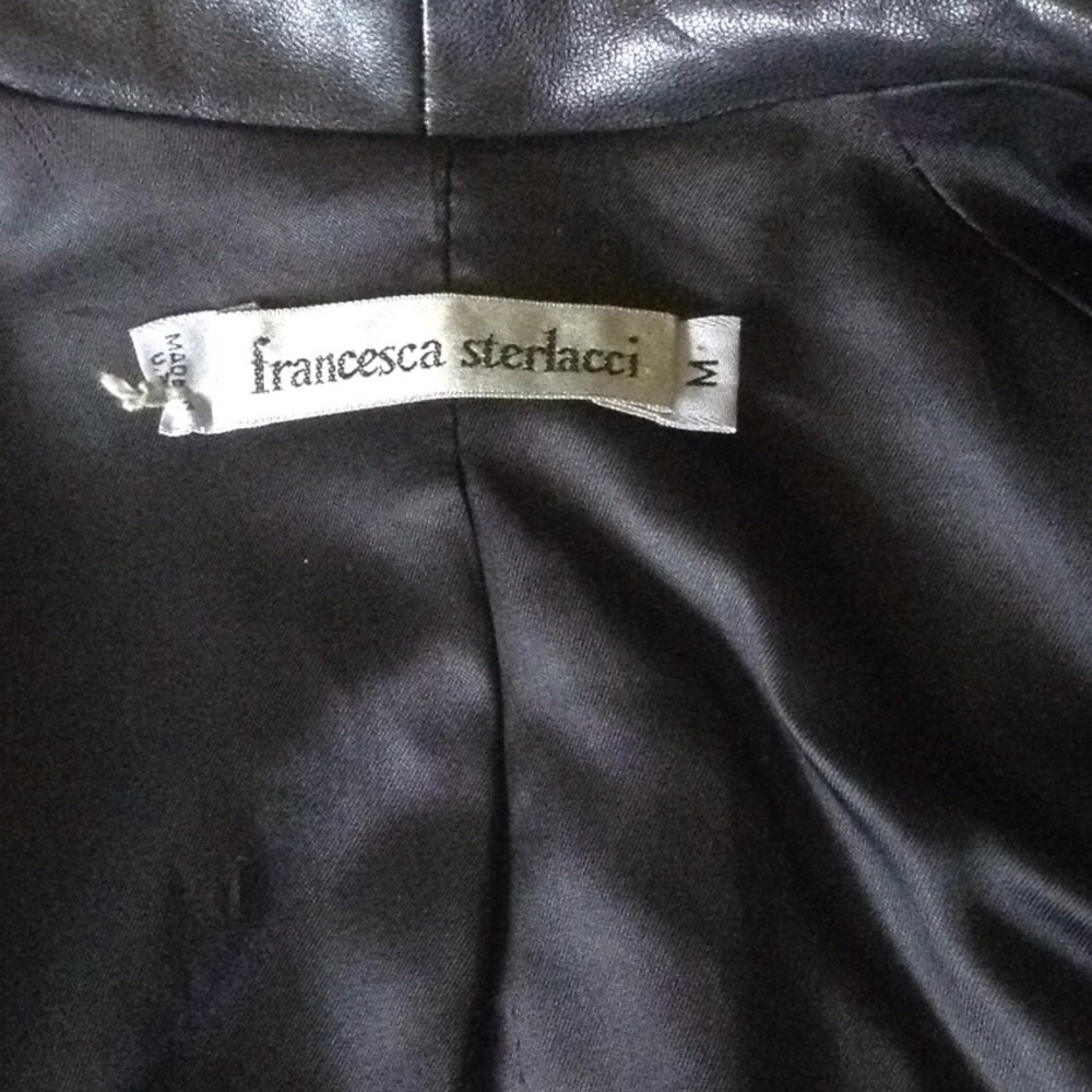 Cropped Leather Jacket - image 3